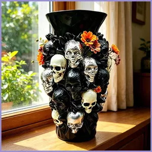 Đầu Lâu Người Trồng Nồi Nhựa Ma Quái Đáng Sợ Gothic Giá Đỡ Halloween Người Trồng Gothic Bình Trang Trí Đầu Lâu Cho Gia Đình Sống mueadsyvn