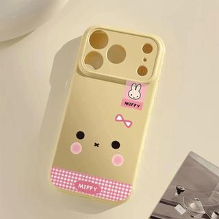 Ốp lưng thỏ Miffy nơ caro hồng phù hợp với iPhone17promax 16/15/14/13/12