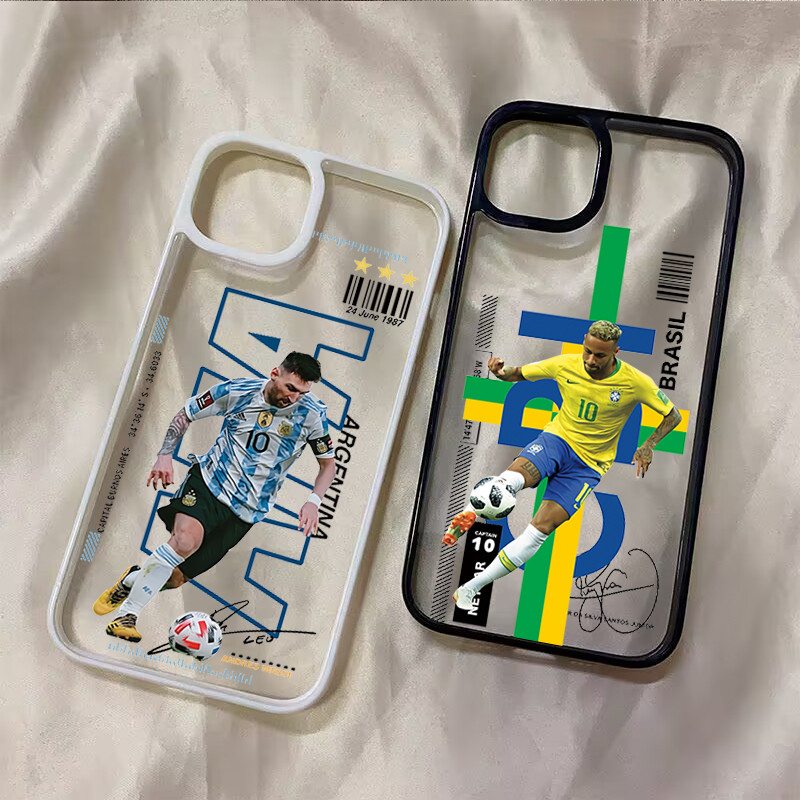 Ốp Điện Thoại Ngôi Sao Bóng Đá Jersey Cho iPhone 15 16 17 Pro Max 14 13 12 11 Pro 16e 7 8 Plus SE2 XS Max X XR Vỏ Chống Sốc Trong Suốt