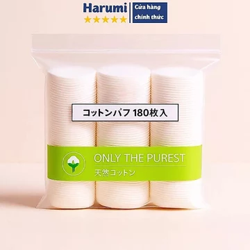 Bông Tẩy Trang GINZASIX Nhật Bản 100% Cotton, Bông Tẩy Trang 180 Miếng Tròn, Bông Tẩy Trang GINZASIX Miếng Tròn