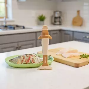 AA Sáng Tạo 2in1 Chống Bỏng Kẹp ABS + Silicone Hình Cá Voi Bếp Nồi Bát Kẹp Chống Trơn Trượt Chống Bỏng Giá Đỡ Tiện Ích Nhà Bếp VN