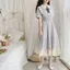 Nhỏ Phong Cách Preppy Nơ Tươi Đầm Kiểm Tra Mùa Hè Phong Cách Mới Cô Gái Ngọt Ngào Váy Voan Học Sinh