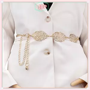 JRP Thời Trang Đơn Giản Openwork Lá Trang Trí Dây Xích Thắt Lưng Mỏng Dây Xích Nữ Trang Trí Dây Thắt Lưng Đầm Kim Loại Trang Sức Phụ Kiện JRP