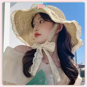JRP Nữ Mùa Hè Mũ Rơm Có Thể Gập Lại Mũ Chống Nắng Rộng Vành Lớn Mũ Đi Biển Thời Trang Ngày Lễ Mũ Rơm Đi Biển Mũ Chống Tia UV JRP