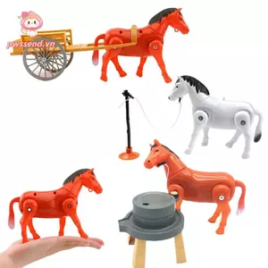 Đồ chơi vòng ngựa PWSEND, Mô hình ngựa điện vui nhộn sáng tạo, Đồ chơi cảm giác Mini bằng nhựa Giảm lo âu xe kéo ngựa Công cụ học tập sớm cho trẻ em