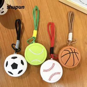 SHUPUN Móc Khóa Ví Đựng Tiền Xu, Bóng Rổ Bóng Đá Thể Thao Túi Bảo Quản, Hoạt Hình Bóng Chày Bóng Chuyền Móc Khóa Ví Tai Nghe