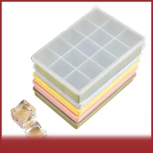 Cod 15 dễ dàng phát hành linh hoạt Silicone Ice Cube khay với nắp-tái sử dụng, Stackable Tủ đông khuôn mẫu