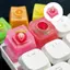 Btsg Bàn phím trái cây phát sáng Keycap Đèn nền bằng nhựa Keycaps cho bàn phím cơ