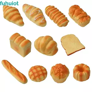 FUHUIOT Mô Phỏng Bánh Mì Bóp Đồ Chơi, Bánh Nướng Mô Phỏng Thực Phẩm Ăn Sáng Bóp Đồ Chơi Cảm Giác, Vinyl Vui Nhộn Mềm Thực Phẩm Giả Mô Hình Bánh Mì Phục Hồi Chậm Đồ Chơi Trẻ Em Quà Tặng