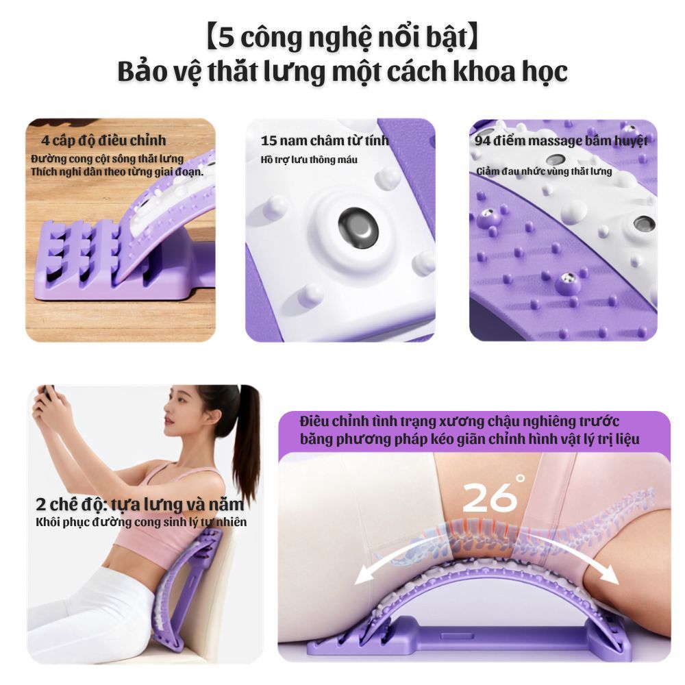 [BẢN CẢI TIẾN] Khung Định Hình Cột Sống Lưng Dụng Cụ Nắn Chỉnh Cột Sống Hỗ Trợ Thoát Vị Đĩa Đệm Giảm Đau Lưng DC005