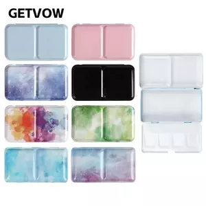 GETVOW Hộp Sơn Màu Nước, Bảng Gấp Bằng Kim Loại Xây Dựng Bảng Màu Nước Thiếc, Thiết Kế Nắp Gấp Kích Thước Nhỏ Kích Thước Di Động Gấp Hộp Sơn Cho Tranh Sơn Dầu