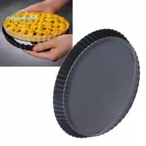 CATMALLER88 Máy nướng bằng thép carbon, Viền lượn sóng có thể tháo rời Đáy khung gầm di động, Lớp phủ chống dính bền bỉ Dễ dàng tháo ra Chảo Quiche Tart bằng thép carbon Lễ hội Giáng sinh