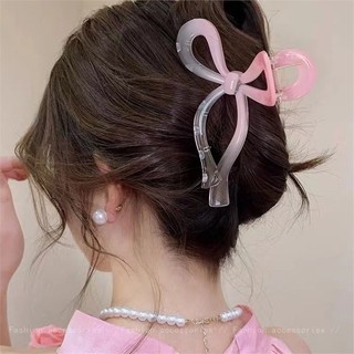 Kẹp tóc cá mập màu hồng gradient, phong cách Hàn Quốc, phụ kiện tóc thời trang dành cho nữ