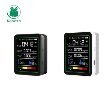 Máy đo chất lượng không khí Kesoto Máy đo chất lượng không khí Độ ẩm nhiệt độ đa năng chắc chắn cho văn phòng Nhà bếp Nhà hàng Phòng tắm khách sạn