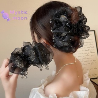[Huyền bí] Búp bê lưới ngọt ngào Vuốt tóc cho nữ Tính khí Shining Zircon Đuôi ngựa Kẹp mũ công chúa Phụ kiện tóc Quà tặng [Mới]