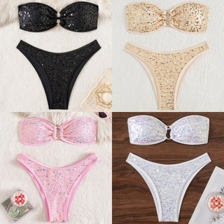 Đồ bơi bikini hai mảnh màu trơn nàng tiên cá bandeau