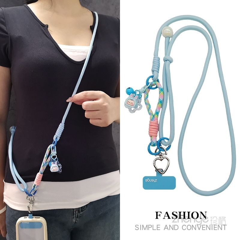 Loại bỏ vỏ dây buộc đa năng!!!Phụ kiện điện thoại di động Influencer kiti Dây đeo điện thoại di động Đeo chéo dài có thể quay lại Dây đeo vòng cổ treo ba trong một Dây đeo máy ảnh ngoài trời dành cho nữ Dây chuyền điện thoại di động phổ thông