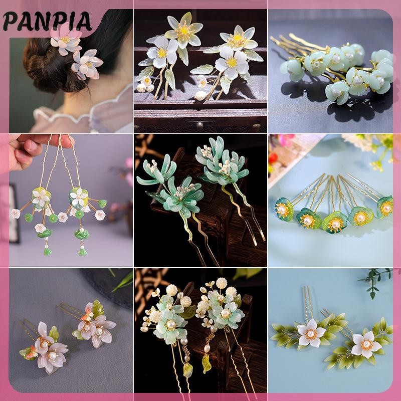 PANPIA- - Cặp Kẹp Tóc Vintage Hoa Sen Tráng Miệng Tiara, Phụ Kiện Tóc Retro