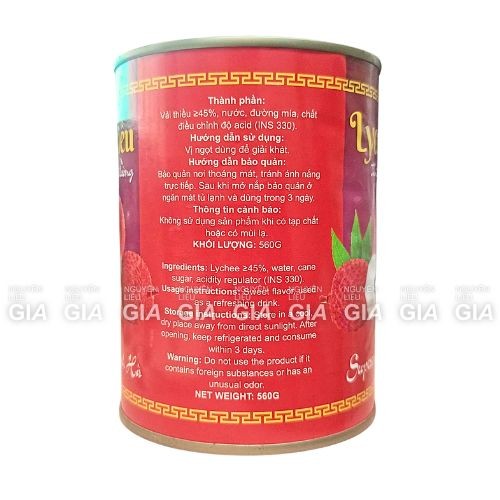 [THÙNG 12 LON] Vải ngâm Thanh Hà lon 565g - vải thiều ngâm nước đường đặc sản Thanh Hà