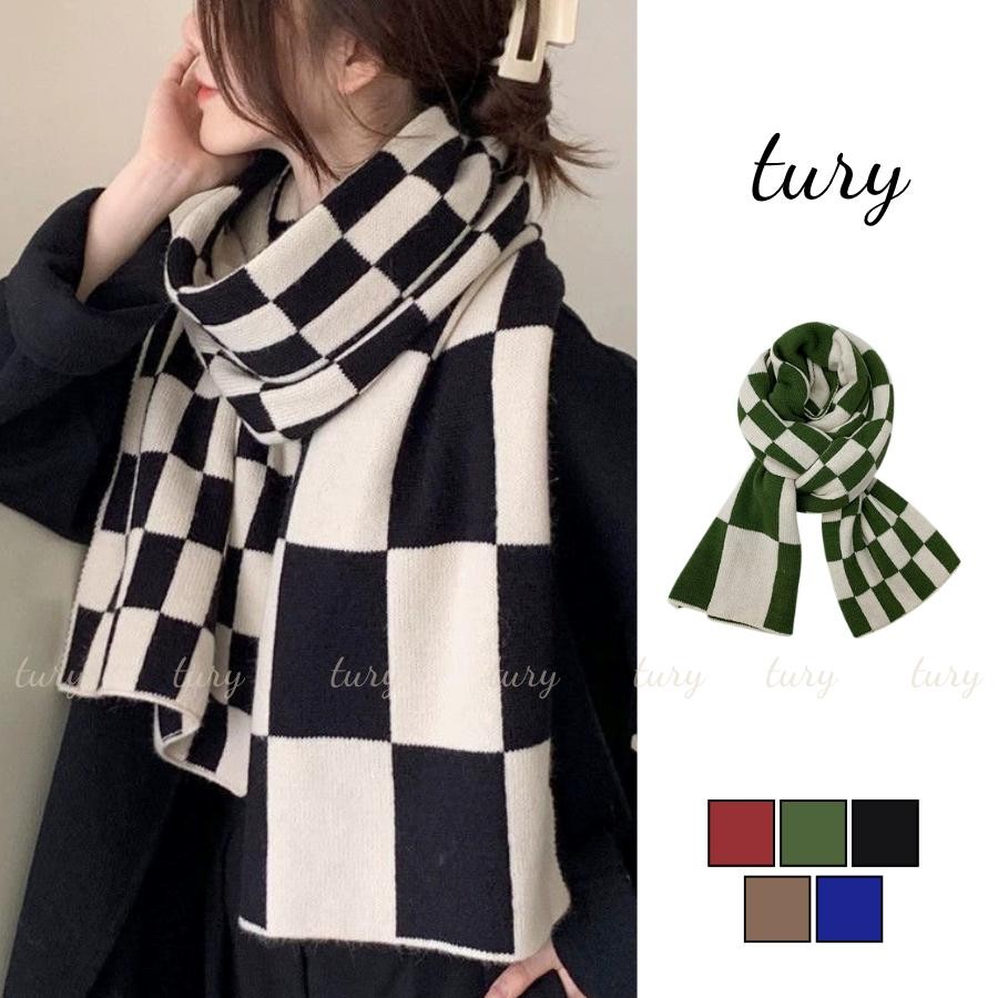 Khăn Quàng Cổ Len Unisex Nam Nữ - Tury - Khăn Choàng Cổ Len Giữ Ấm Caro Nhiều Màu - LN060