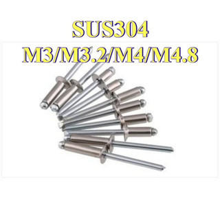 [Giao hàng nhanh chóng] Đinh rút inox 304， Đinh tán lõi mũ lớn Đinh tán Mũ đầu lớn inox Kéo đinh tán Đầu tròn Willow Studs Loại mở Đầu tròn kéo đinh tán M3 / M3.2 / M4 / M4.8 [LXY-CB-1]
