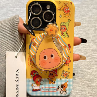 Ốp điện thoại di động khung từ tính toàn màn hình màu vàng và xanh dễ thương phù hợp cho iPhone17 16 15 14 13 Pro Max bảo vệ camera chống sốc chống rơi mặt sau cứng