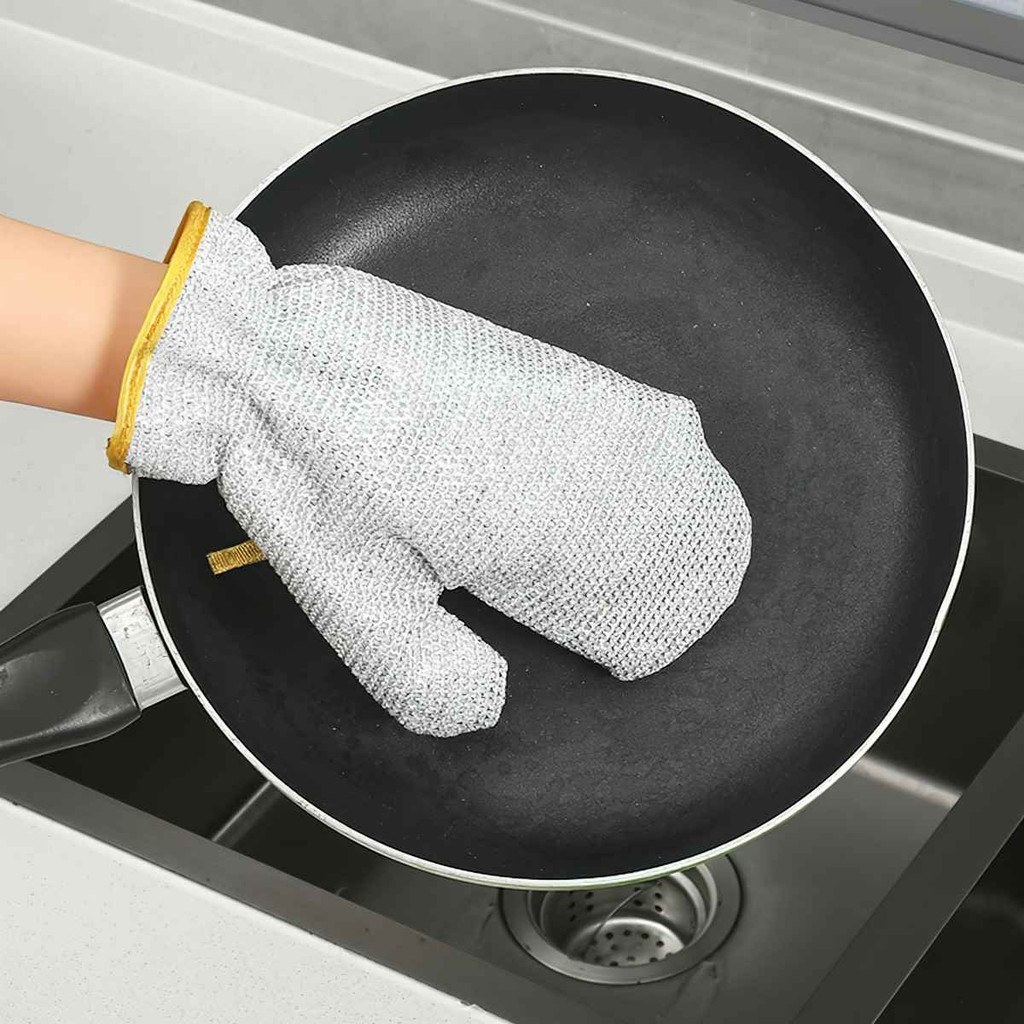 MB6 Set 1 Đôi Găng Tay Dây Thép Rửa Ghén Ghống Nước Bền Bỉ Gách Nhiệt Dày Dặn Nhà Bếp MALAN
