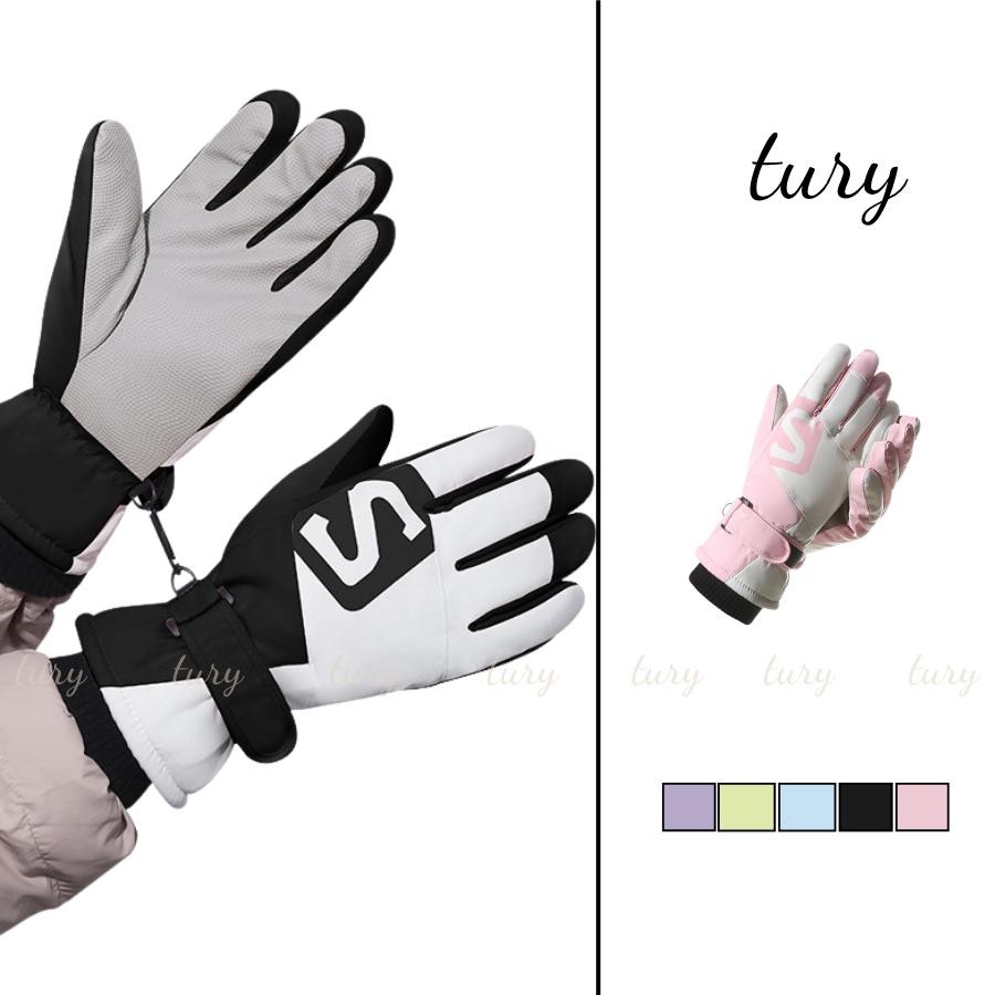 Găng tay len Unisex Nam Nữ - Tury - Bao Tay Len trượt tuyết chống thấm nước chống gió giữ ấm cảm ứng - Mã GT062