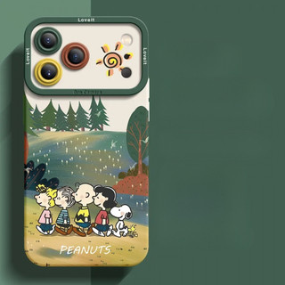 Ốp điện thoại Snoopy dễ thương thời trang cho iPhone17 / 16 / 15 / 14 / 13 / MINI / 12 / 11 / Pro MAX / X / XS / XR / 7 / 8 / 6 Vỏ bảo vệ toàn diện bằng silicon lỏng chống sốc và chống rơi