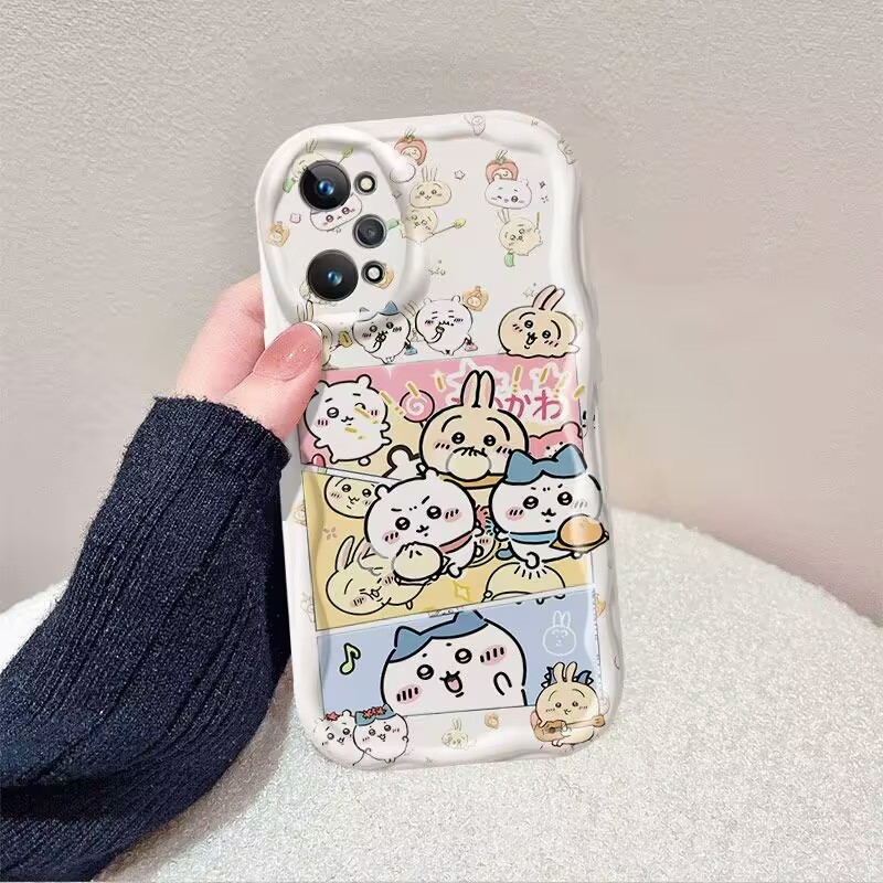 Phim Hoạt Hình Chiikawa Usagi Hachiware Vỏ Cho Samsung Galaxy A15 A56 A55 A16 A17 A36 A26 A54 A35 A14 A34 A53 A23 A25 A07 Vỏ Kem Mềm Vồng Cạnh Silicon