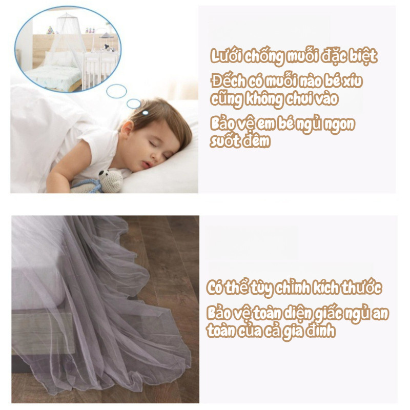 Dome Mosquito Net Công chúa Mosquito Net Treo trên trần nhà với không gian lớn chống muỗi