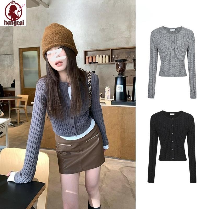 Áo len dệt kim mỏng - Cổ tròn mỏng phong cách Mỹ dành cho nữ