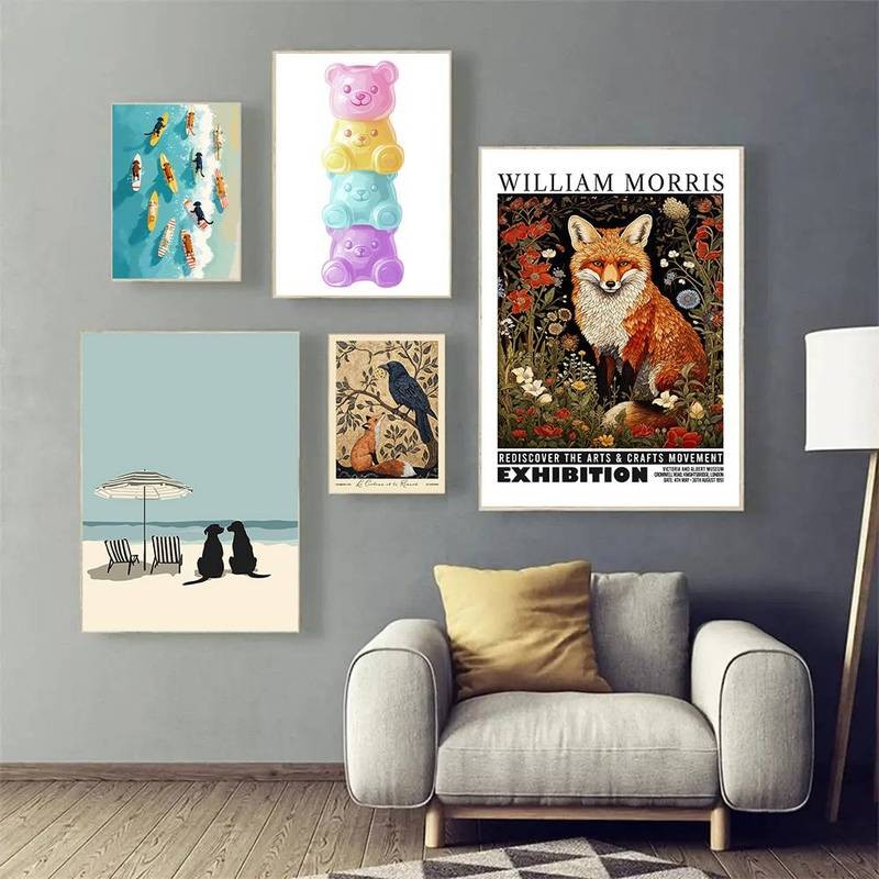 Đáng Yêu Động Vật Pals Thú Cưng Vui Nhộn Trong Pastel Canvas Tranh Cho Nghệ Thuật Trang Trí Tường Nhà Canvas Poster