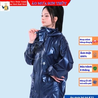 K33_Bộ áo mưa nhựa PVC kiểu mới K33 Sơn Thủy, Siêu dai, Siêu chống thấm, nhựa nguyên sinh không mùi dobaoholaodonghn
