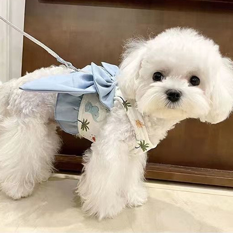 Quần Áo Cho Chó Nhật Bản Phong Cách Hàn Quốc Nhật Bản Nơ Xù Phong Cách Công Chúa Ngực Kéo Quần Áo Thú Cưng Áo Vest Phong Cách Thú Cưng Ngực Trở Lại Chó Đi Bộ Dây Xích Thú Cưng Dây Đeo Ngực Mèo Chó Nhỏ Teddy
