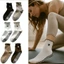 Tất tập Yoga BORAGETE, Tất Cotton chống trượt Pilates, Ruffle Cuff Silicone Grips Tất múa ba lê thoáng khí dành cho nữ