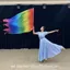 Đạo cụ phụ kiện khiêu vũ bụng BRBRAA, Nhẹ với que kính thiên văn Cờ hình chữ nhật, Đạo cụ khiêu vũ nhiều màu cầm tay không đều Hiệu suất khiêu vũ