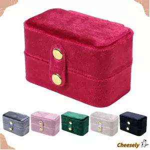 Hộp đựng đồ trang sức CHEESELY, Hộp đựng đồ trang sức nhung sang trọng có khóa kéo, Hộp đựng nhẫn Mini cầm tay dành cho nữ Cô gái