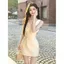 Pháp Nhẹ Nhàng Cổ Chữ V Nơ Áo Vest Nữ Mùa Hè Niche Thiết Kế Hẹp Eo Ôm Hơn Nhìn Nóng Cô Gái Váy Ngắn