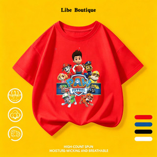 (Giao hàng trong 24 giờ) Áo Thun Unisex In Chú Chó Hoạt Hình, Thoáng Mát Thấm Mồ Hôi, Nhiều Màu