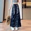 Quần crop nữ AWNGD, Quần ống rộng co giãn eo cao, Quần ống rộng phong cách thư giãn dài đến mắt cá chân kéo theo phong cách Quần rộng mùa hè mặc thường ngày