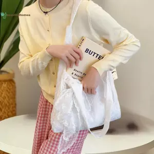 BeautifulHomeA Hàn Quốc Ren Tươi Hoa Túi Đeo Vai Thời Trang Ngọt Ngào Túi Xách Nữ Dung Tích Lớn Mua Sắm Túi VN