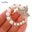 AqToCna Ngọc Trai Kim Cương Giả Vòng Hoa Bướm Thổ Cẩm Nữ Đám Cưới Văn Phòng Thổ Cẩm Chân Quà Tặng AqToCna