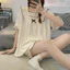 Bộ Đồ Ngủ Kiểu Mỏng Quần Short Ngắn Tay Phong Cách Công Chúa Mùa Hè Mẫu Mới 2024 Mùa Hè Cho Nữ Bộ Đồ Mặc Nhà Ngọt Ngào
