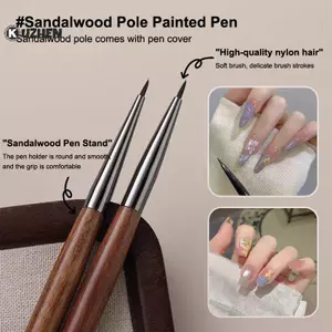 KUZHEN Gỗ Đàn Hương Móng Tay UV Gel Bút Bàn Chải Móng Tay Nghệ Thuật Lót Bàn Chải Tranh Hoa Vẽ Bút Dụng Cụ Làm Móng Tay HOT