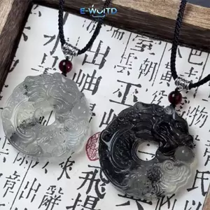 E-WOITD Phong Cách Trung Hoa Rồng Phượng Mặt Dây Chuyền Nelace Cho Nữ Cô Gái Luy Trừ Tà Ác Thần An Toàn Tốt Lành Quyến Rũ Nelace E-WOITD