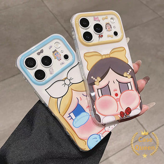 Ốp lưng tương thích cho iPhone 16 17 11 13 14 12 15 Pro Max Air 17 Pro XR X Plus XS Max Phim hoạt hình dễ thương Nơ bé khóc trong suốt