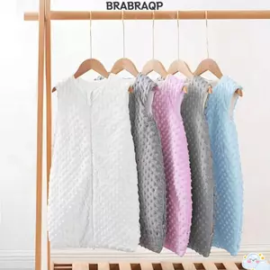 Túi Ngủ Cho Bé BRARAA, Túi Ngủ Nhung Không Tay, Dây Kéo Hai Chiều Thoải Mái Cho Bé Ngủ Unisex Bé