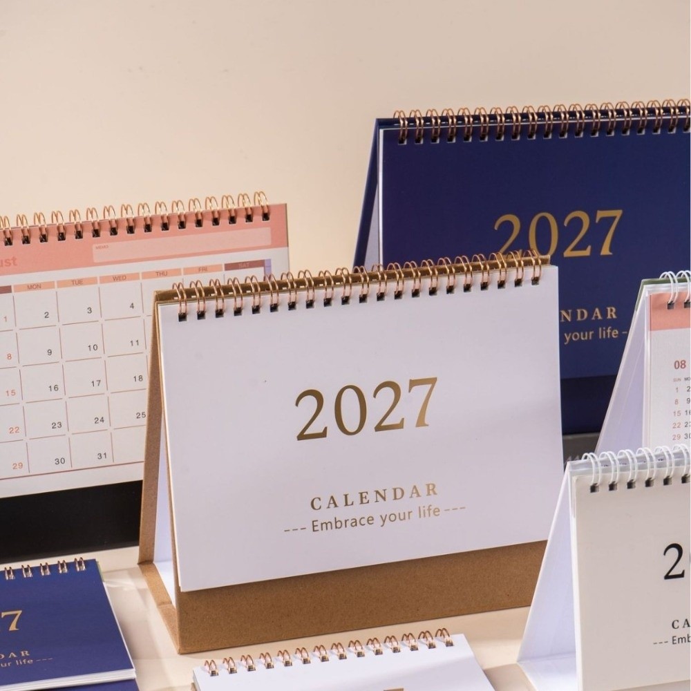 SAIA 2027 Lịch để bàn, Lịch để bàn di động đứng, Ghi nhớ có thể ghi lại Trang trí bàn kế hoạch học thuật có thể gập lại