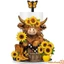 Hộp đựng khăn giấy Mặt bàn 2D Flat Highland Cow Design Hộp đựng khăn giấy cuộn đứng để sử dụng tại nhà